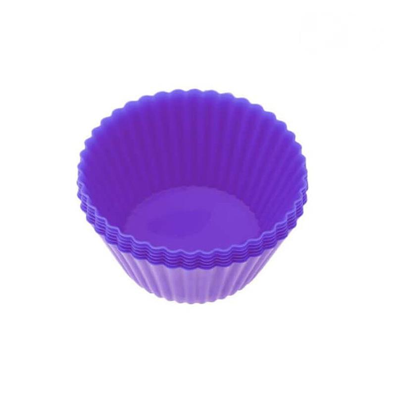 6Pcs Silicone Cupcake Mold Bakeware Cupcake Liner Reusable Muffin Baking Nonstick Moulds Kitchen Baking Accessories Random