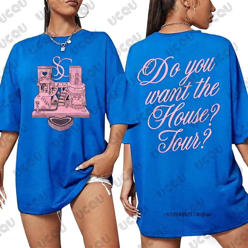 Sabrina Carpenter House Tour 2026 Maglietta in Cotone Grafica da Donna Estiva Nuova Manica Corta Magliette Casual Oversize Unisex