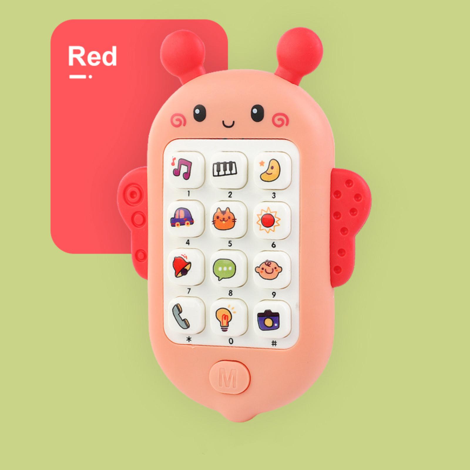 

Educational Baby Toy Phone Interactive Learning Device with Built-in Lights and Songs No Battery Required Early Childhood Development Toy for Toddlers One Size розовый
