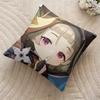 Sayu Genshin Impact Cute Cushion Cover Silky Short Plush Invisible Zipper Dustproof Sofa Pillow Case For Home Decor