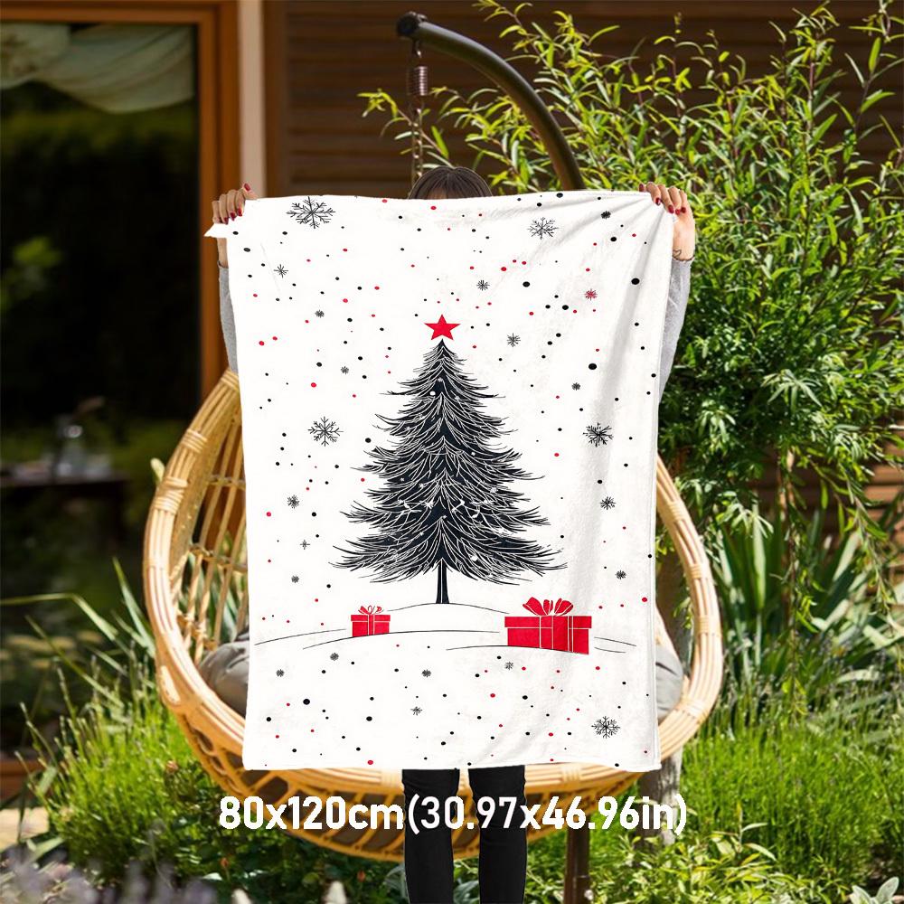 

1pc Christmas tree Outdoor Flannel Blanket Soft Warm All-Season Throw for Sofa Bed Car Camping Office, Cozy Gift Idea1230S 80x120cm(31x47inch)