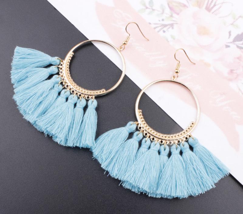 Boho střapcové náušnice - Trendy přehnané módní šperky
