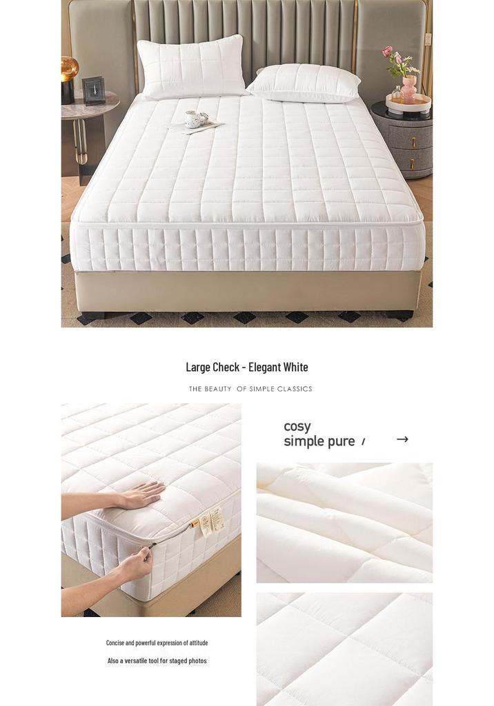Premium Zippered Quilted Mattress Protector - Dustproof Six-Sided Fitted Sheet Cover