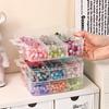 Portable Transparent Jewelry Box with Compartments for Beaded DIY Bracelets