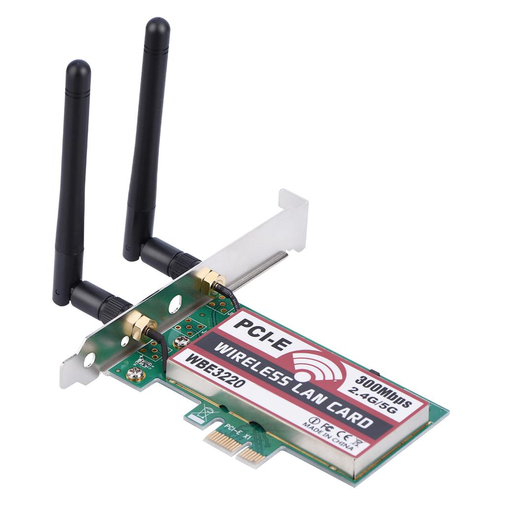 2.4G 5G 300Mbps PCI‑e Dual Band AP Wireless WiFi WLAN Adapter For Laptop