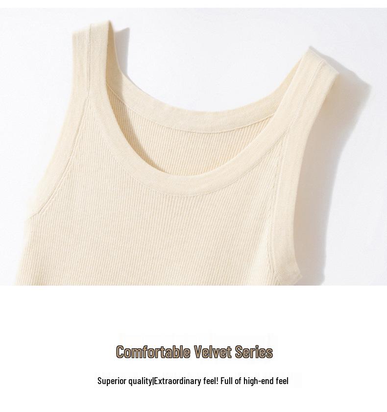 Women's Lightweight Cashmere U-Neck Spaghetti Strap Tank Top - Early Autumn Style