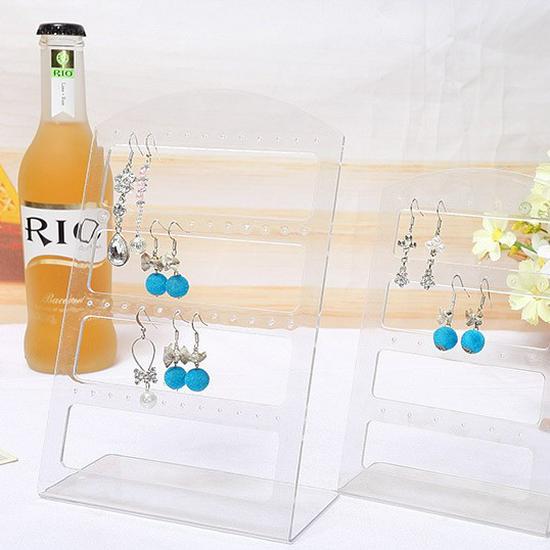 Zhiyu 24-Pair Black Plastic Earring Display Stand