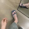 Ins New Silver Sandals, Black Slippers, Flip-flops for Summer 2025, French Retro Fairy Niche