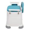 WC Portatile Bracciolo Staccabile Regolabile in Altezza Antiscivolo Sedile in PU Sedia Comoda da Comodino per Anziani Blu
