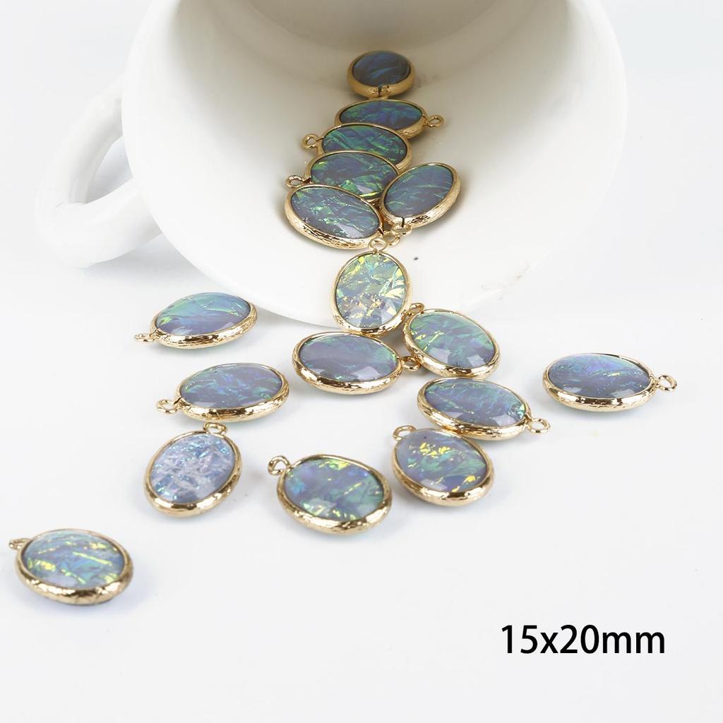 2pcs/lot 15x20mm Zinc Alloy Oval Double-Side Charms Pendant for DIY Jewelry Accessories