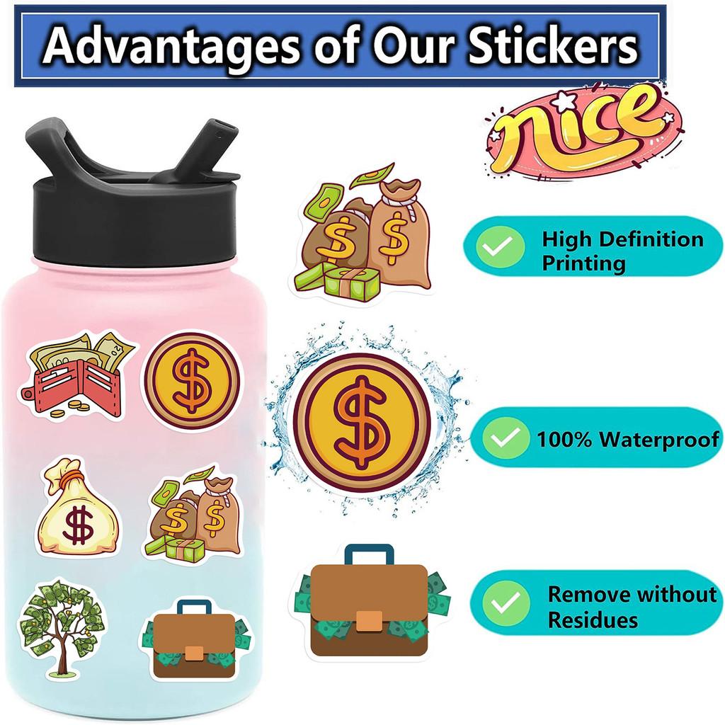 50PCS Cartoon Fun Gold Coin Graffiti Stickers - Unique Waterproof Decor for Guitar, Notebook & Luggage DIY AnimeWorlds Store