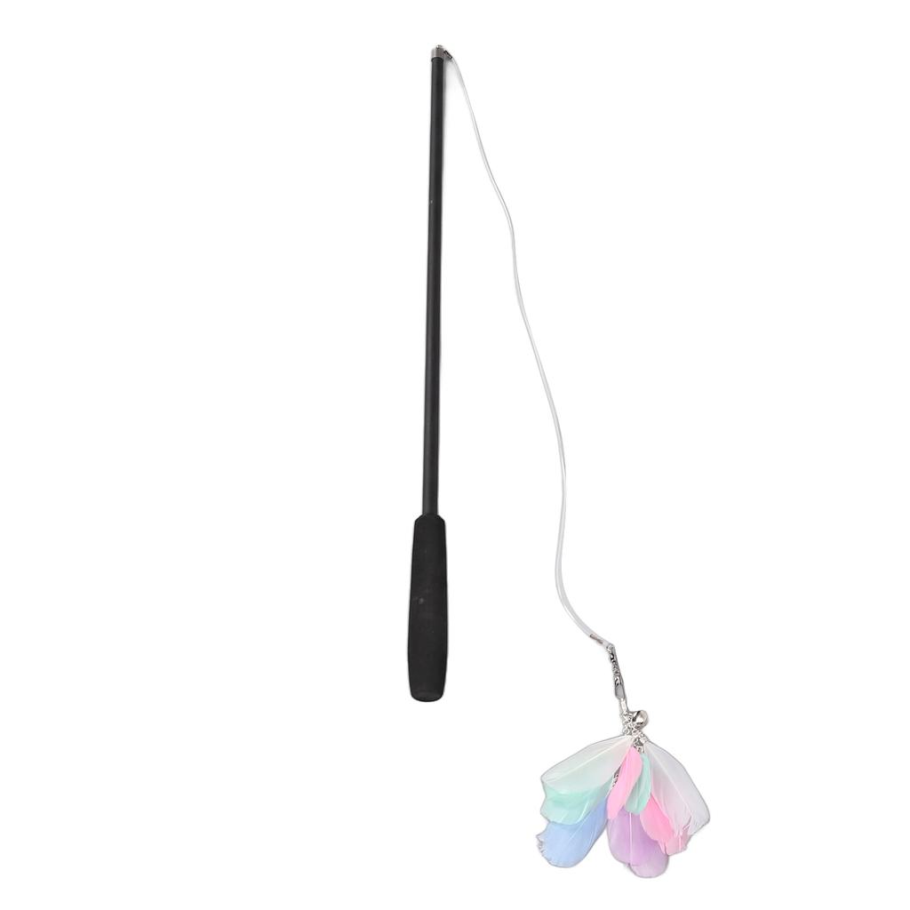Funny Cat Stick Retractable Interactive Cat Feather Toy for Indoor Cats Kitten Play Exercise