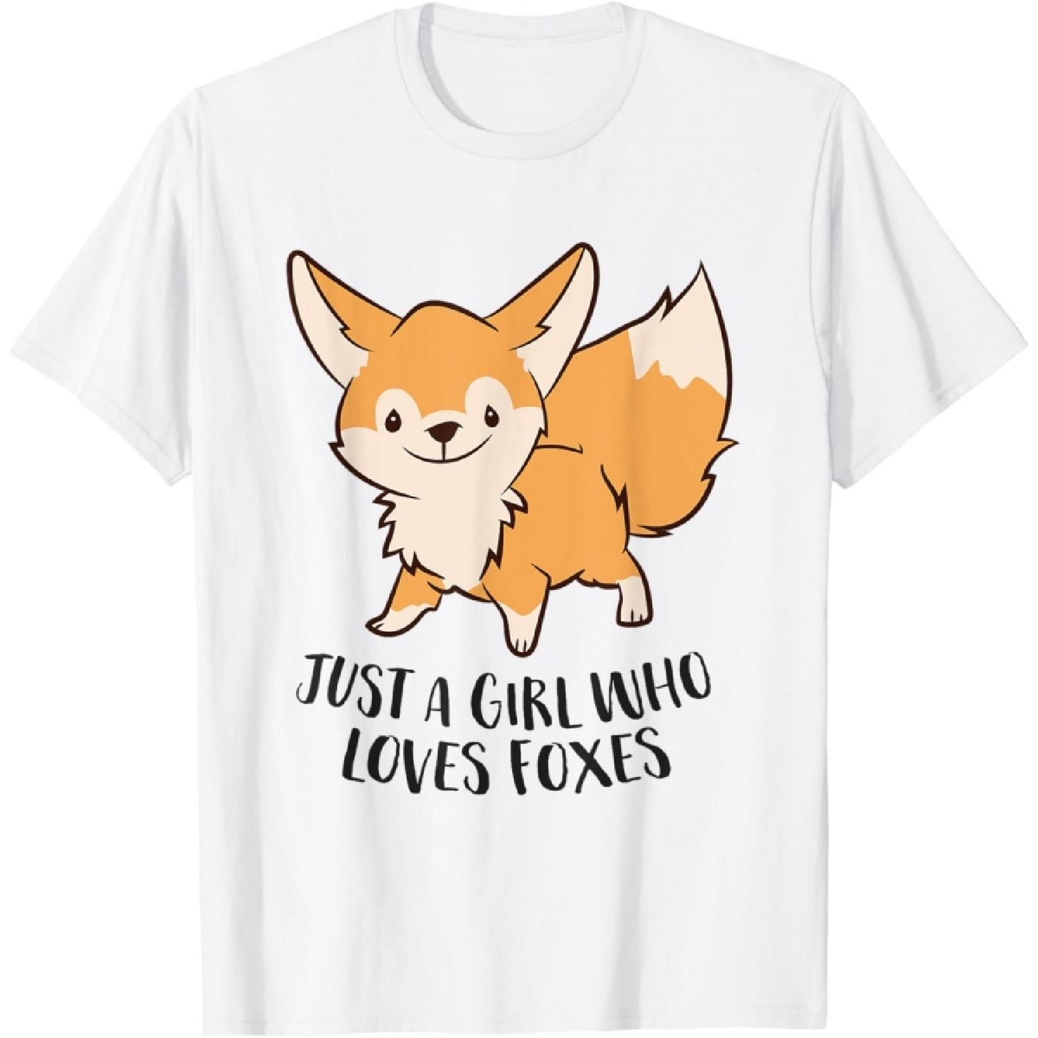 

Just a Girl Who Loves Foxes Cute Fox Girl T-Shirt XXXXXL білий