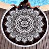 Gradient Geometric Mandala Round Beach Towel With Tassels Microfiber Water-Absorbent Bath Towel Laying Beach Yoga Mat 150Cm