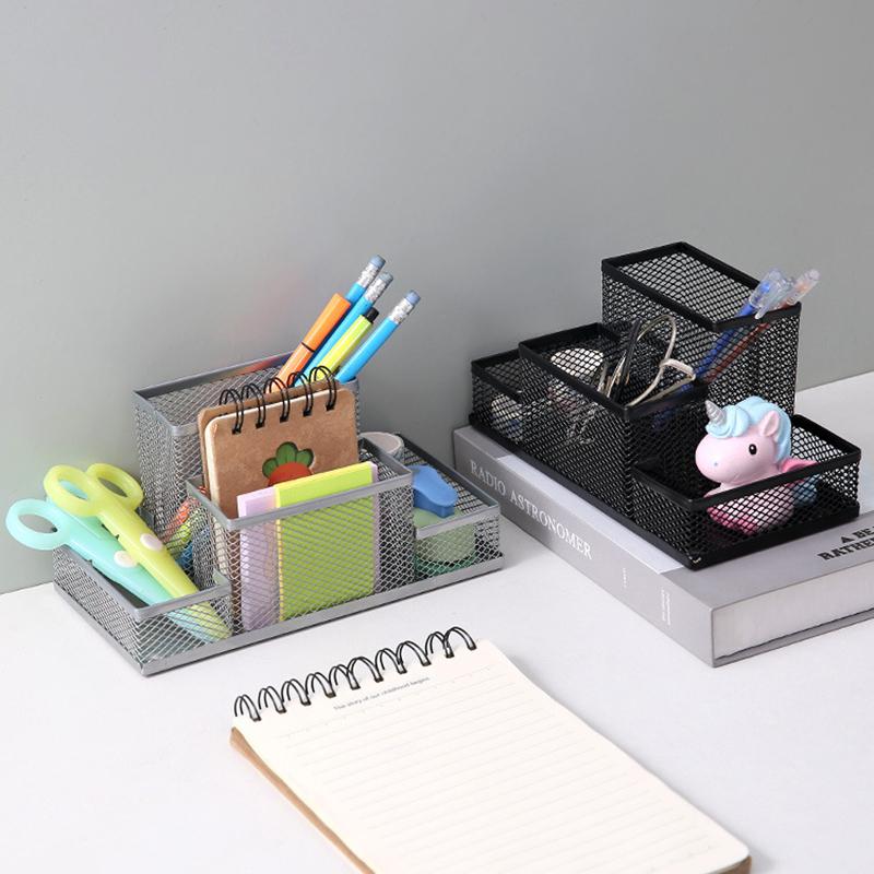 Multifunctional Pen Holder Creative Metal Iron Art Storage Pen Holder Student Stationery Desktop Office Storage Box
