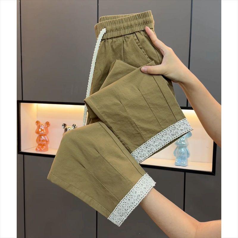 

Women s Ice Silk Sun Protection Quick-Dry Harem Pants - Summer Lightweight, Large & Petite Sizes, Casual Cropped Straight Leg Sports Pants XXS хаки