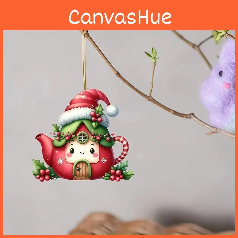 Kettle Cute Cartoon Pattern Acrylic Pendant For Christmas And Decoration Car