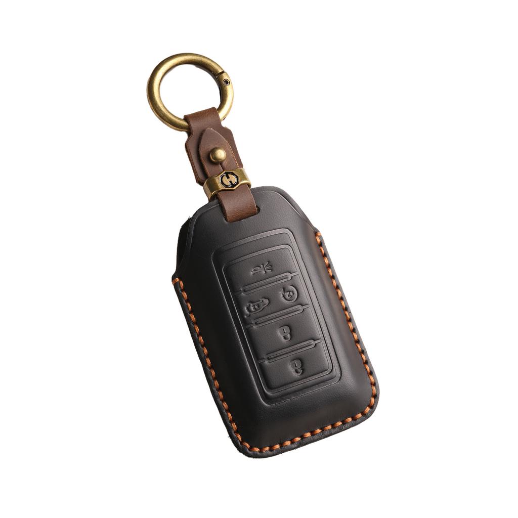 The Retro Key Cover Is Suitable for the New Jeep Jeep Grand Cherokee New Energy Imported Version Car Key Leather Bag.