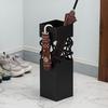 Azumaya-kk Umbrella Stand, Black, Steel, Removable Water Tray, Approx. W15.5 X D15.5 X H49cm, Slim, Square, for Entryways, LFS-186BK