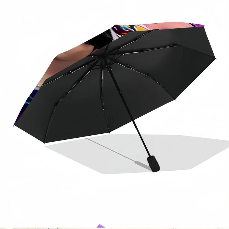 KPop Demon Hunters Print Automatic Open Close Umbrella, Portable Foldable Umbrella, for Outdoor Commute Camping Trip, Ideal Birthday Gift