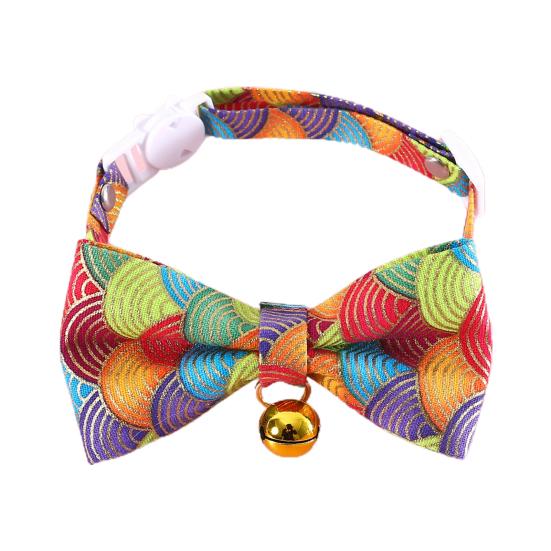 Kitten Collar Adjustable Safety Buckle Lovely Printed Bow Charm Dress Up Neck Jewelry Pet