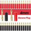 4/10/200Pcs Gold Plated 4mm Banana Plug Connector Banana Plugs for Audio Video Speaker  Amplifier Adapter Terminal