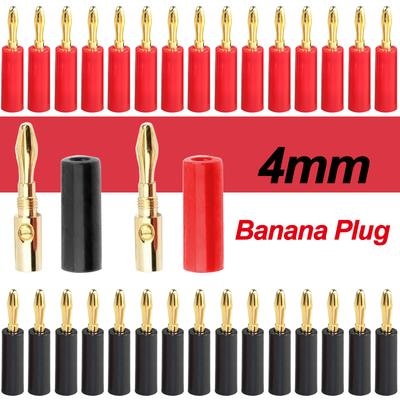 4/10/200Pcs Gold Plated 4mm Banana Plug Connector Banana Plugs for Audio Video Speaker  Amplifier Adapter Terminal