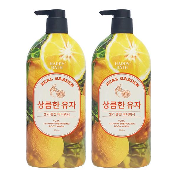 HAPPY BATH Real Garden Yuzu Vitamin Vitality Body Wash 900g x2