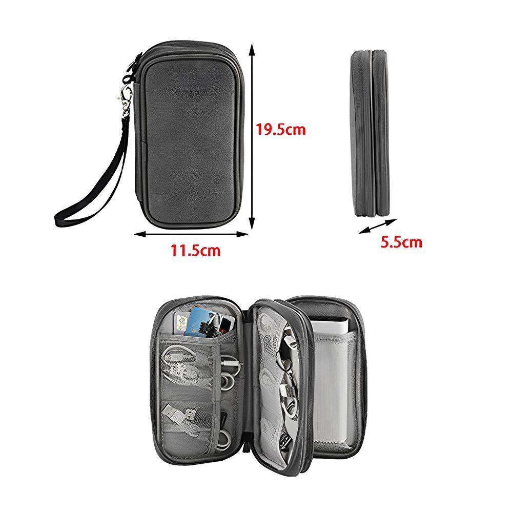 Electronics Accessories Organizer Universal Travel Pouch Bag Double Layers Travel Cable Organizer Bag for Charger Cable Phone