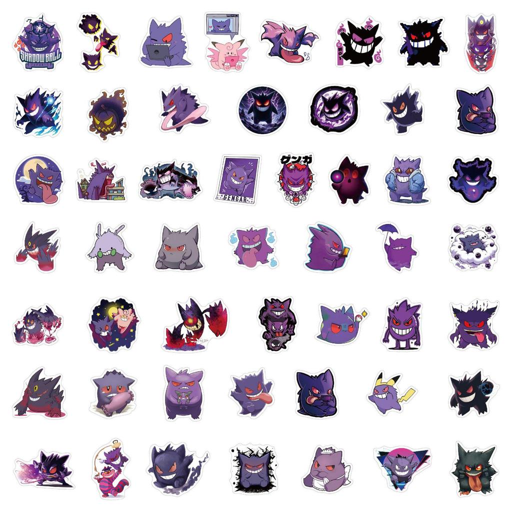 50 Pokémon Gengar Stickers for Backpack, Decor, Fridge, or Skateboard