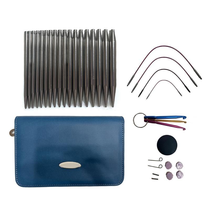 Interchangeable Circular Knitting Needle Set with Case and Accessories Stainless Steel Knitting Needle 2.2mm-4.5mm