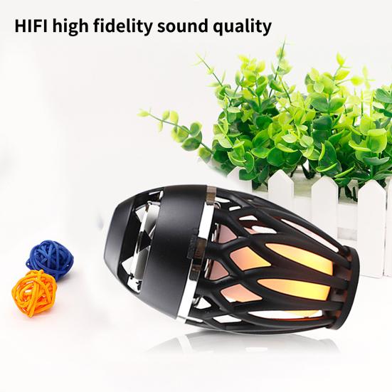 Bluetooth-compatible Speaker Multifunctional Stereo Sound USB Charging Hands-free Long Standby Time Decorations Gifts LED Flame Lamp Torch