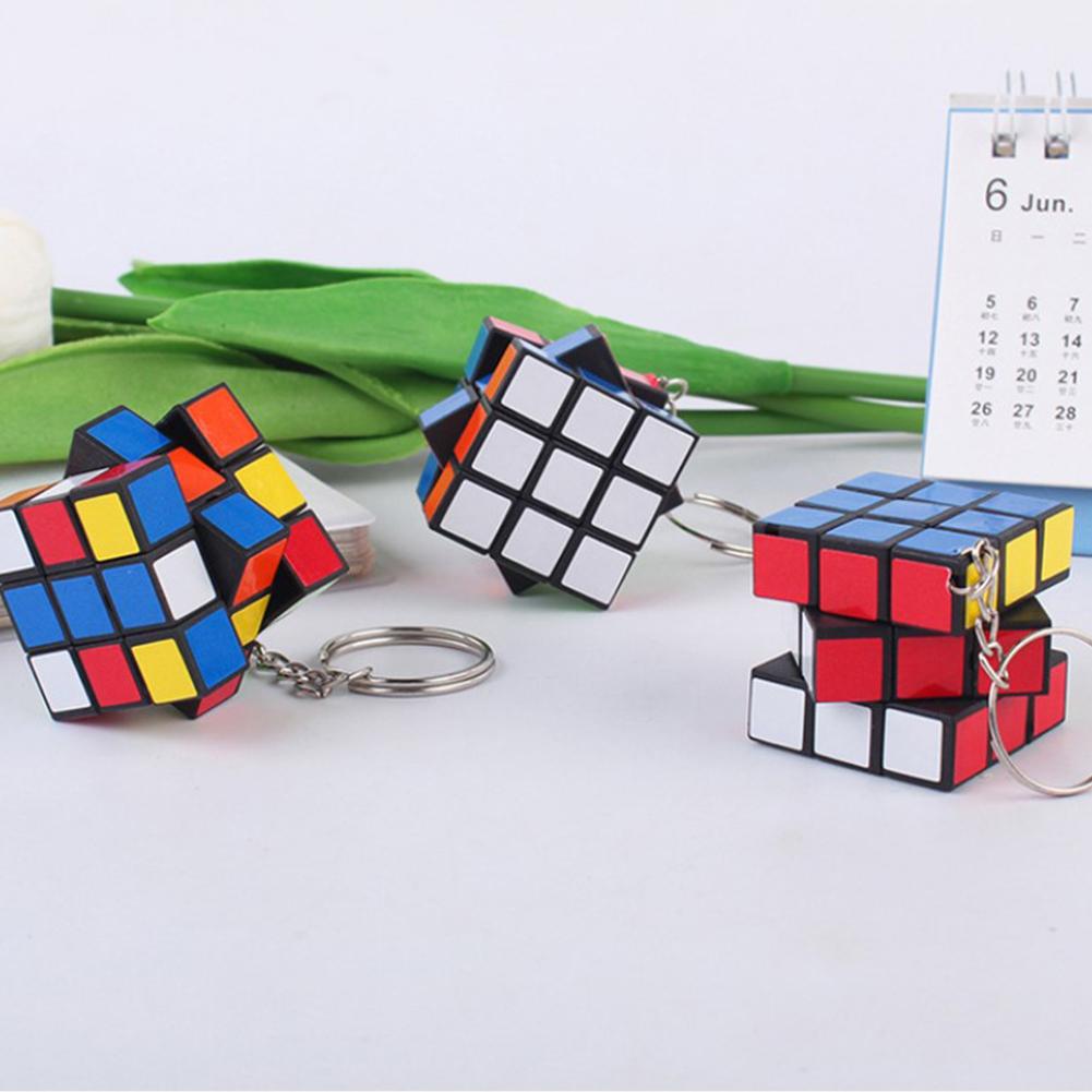3x3 Magic Cube Puzzle Speed Cube Keychain Educational Toys Diy Intellectual Toys Gifts For Kindergarten Students Elderly