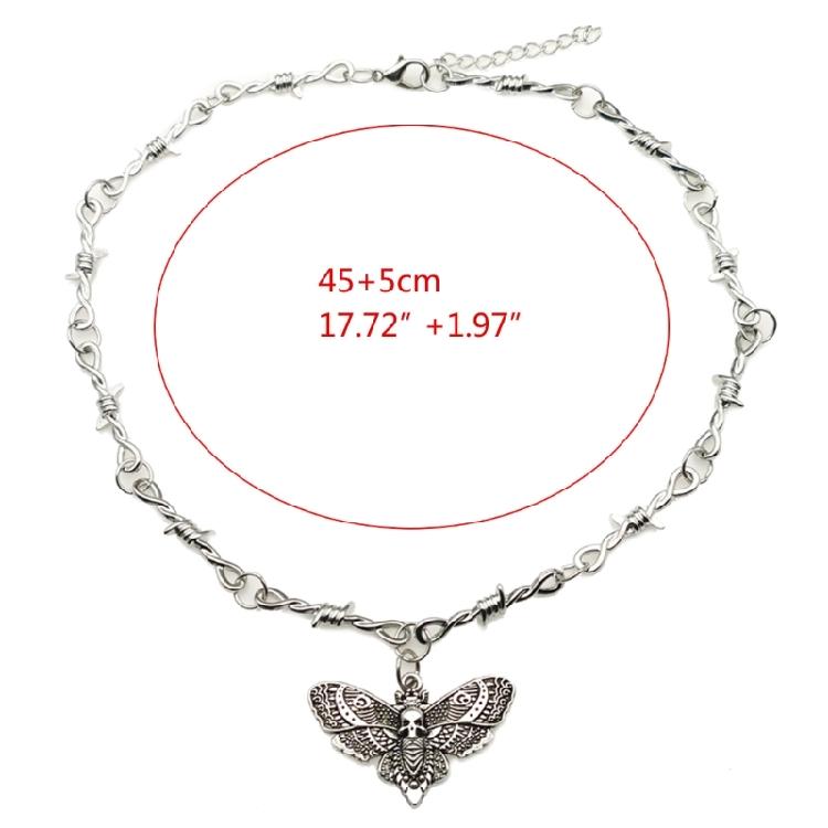 Trend Men Women Accessories Punk Gothic Skull Moth Necklace Temperament Jewelry