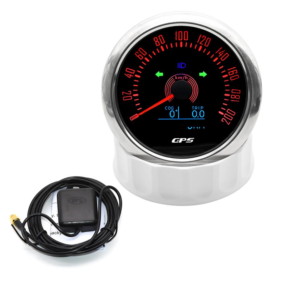 Motorcycle 3in1 GPS Speedometer 85mm W/ COG TRIP Total Mileage & 7 Color Backlit