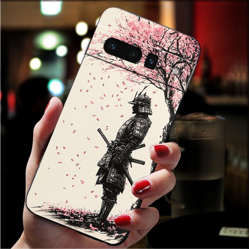 For Google Pixel 10 9 Pro XL Silicone Phone Soft Case For Google Pixel 9A 8A 7A 6A 5 Cover Shell Japanese Samurai Sword Anime