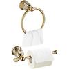 WOLIBEER Crystal Gold Toilet Paper Holder Hand Towel Ring Crystal Bathroom Accessories Set Modern Paper Towel Holder Include 2 Pieces Bathroom