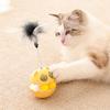 Spring Feather Cat Toy Wobbling Cat Teaser with Catnip Ball Interactive Ball Track