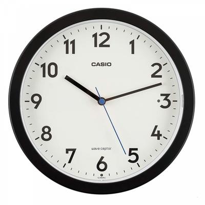 IQ-860NJ-1JF Wall Clock, Radio Controlled Clock, Black, Analog, Automatic Lighting, Second Hand Stops At Night, Comes with Light, Can Be Used As
