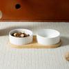 Cute Anti-Tip Ceramic Pet Bowl: Protects Cervical Spine - Available In Single, Double, Triple Bowl for Cats & Dogs.