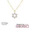 Jeshayuan Star of David Pendant Necklace with Zircon Bling David Star Necklace Luxury Anniversary Wedding Jewelry Gift