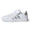 adidas Grand Court 2.0 Criança Pequena Branco Prateado Fosco Tênis Infantil Branco Nuvem GW6516