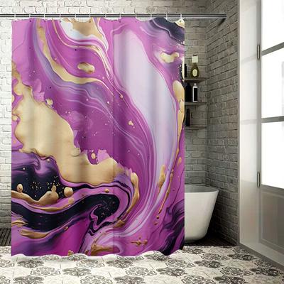 Luxury Marble Print Shower Curtain Waterproof Moldproof for Bathroom Decor