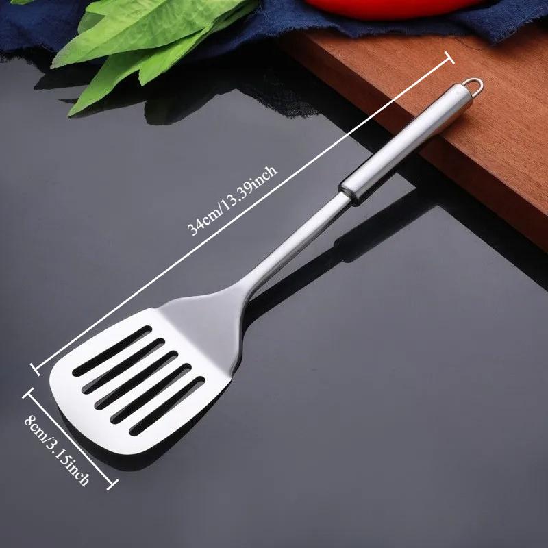 1PC Stainless Steel Slotted Spatula - Kitchen Cooking Turner, Saute Steak Burger Butter Tool, Kitchen Utensils Cookware