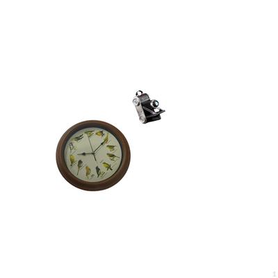 Singing Bird Camera Clock Resin Ornament Elegant Round Birdsong Alarm Decorative Prop for Dining