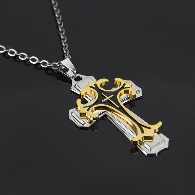 Drip Oil Multi-Layer Necklace, Gold And Silver Men'S Personalized Trendy Pendant.