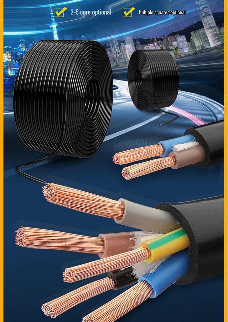 42.5 National Standard Sheathed Cable Wire, 3-Phase / 2-Phase, 234-Core, 1.510 Sqm, Flame Retardant, Construction Power Cord, 6.