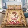 Anime C-Cardcaptor Sakura Love Child Duvet Cover Set HD Comforter Cover Bedclothes for Kids Bedding Sets Bedroom Decor