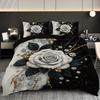 3pcs rose pattern bedding set, for women and adult's bedroom, 1*quilt cover+2*pillowcase, for single, queen bed