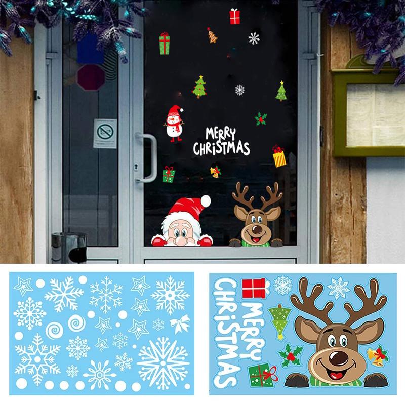 Window Christmas Merry Glass Stickers Decal New Year Kids Home Room Decoration